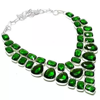 Натуральный драгоценный камень перидот, ручная работа, 925 пробы, ювелирное ожерелье, 18 дюймов, d3D20