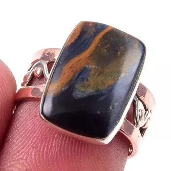 Натуральный драгоценный камень Питерсит 925 пробы стерлингового серебра ювелирные изделия двухцветное кольцо S.5.5 y9k33