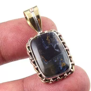 Натуральный драгоценный камень Питерсит 925 пробы, двухцветный кулон из стерлингового серебра 1,25 дюйма, O6k31