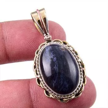 Натуральный драгоценный камень Питерсит 925 пробы, двухцветный кулон из стерлингового серебра 1,50 дюйма, K4m80