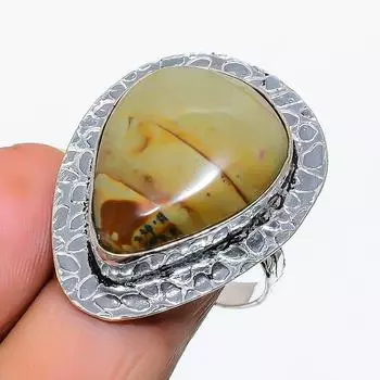 Натуральный драгоценный камень полиграммная яшма из стерлингового серебра 925 пробы, размер ювелирного кольца 9,5 P6a50