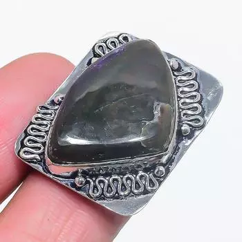 Натуральный драгоценный камень пурпурит 925 пробы серебряное ювелирное кольцо размер 6.5 F5i49