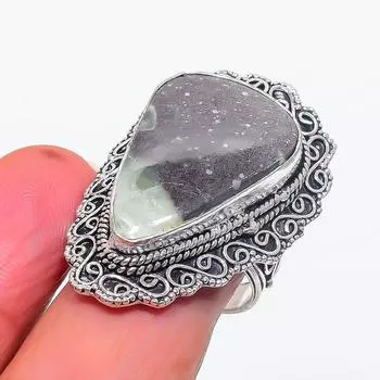 Натуральный драгоценный камень пурпурит, ручная работа, ювелирное кольцо из стерлингового серебра 925 пробы, размер 8 G3d56