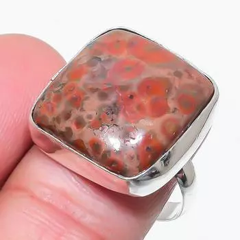 Натуральный драгоценный камень яшма «птичий глаз» из стерлингового серебра 925 пробы, подарочное кольцо, размер 9 v8q55