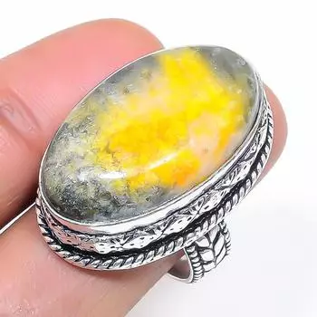 Натуральный драгоценный камень яшма шмеля 925 пробы ювелирное кольцо из стерлингового серебра размер 8 l9C27