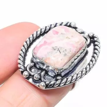 Натуральный драгоценный камень родохрозит из стерлингового серебра 925 пробы, подарочное кольцо, размер 5,5 w3f64