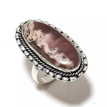 Натуральный драгоценный камень родохрозит из стерлингового серебра 925 пробы, подарочное кольцо, размер 9,5 K9P86