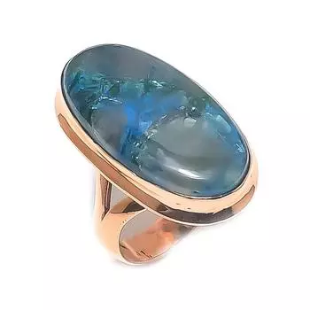 Натуральный драгоценный камень шаттукит, медное ювелирное кольцо ручной работы, размер 9 F6s05
