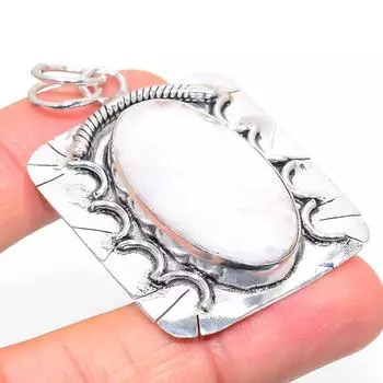 Натуральный драгоценный камень сколецит, серебро 925 пробы ручной работы, подарочный ювелирный кулон 2,29 дюйма E5R51