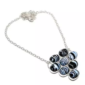 Натуральный драгоценный камень Sulemani Hakik из стерлингового серебра 925 пробы, ожерелье 18 дюймов M8p99