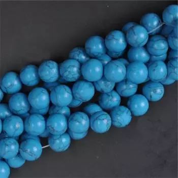 Натуральный драгоценный камень, свободные проставки, синие бирюзовые бусины, круглые бусины 4, 6, 8, 10 мм для изготовления ювелирных изделий 4mm-40pcs