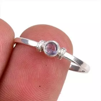 Натуральный драгоценный камень танзанит 925 пробы стерлинговое серебро ювелирное кольцо размер 9.5 d6k17