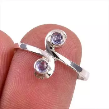 Натуральный драгоценный камень танзанит 925 пробы, ювелирное кольцо из стерлингового серебра, размер 8 t7w15