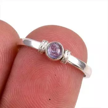 Натуральный драгоценный камень танзанит 925 пробы цельное ювелирное кольцо из стерлингового серебра размер 6 v9w25