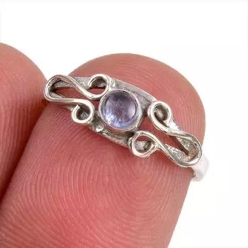 Натуральный драгоценный камень танзанит 925 пробы стерлинговое серебро ювелирное кольцо размер 5.5 z8k21