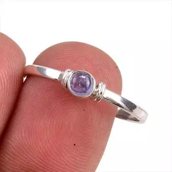 Натуральный драгоценный камень танзанит 925 пробы стерлинговое серебро ювелирное кольцо размер 10 d6B85