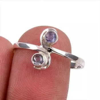 Натуральный драгоценный камень танзанит 925 пробы цельное ювелирное кольцо из стерлингового серебра размер 9 W6U37