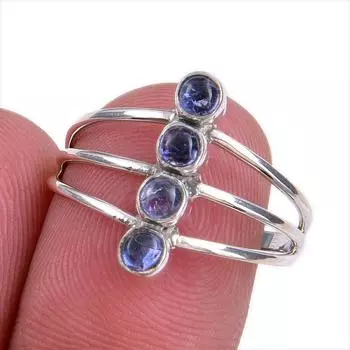 Натуральный драгоценный камень танзанит 925 пробы стерлинговое серебро ювелирное кольцо размер 8 k3d79
