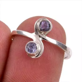 Натуральный драгоценный камень танзанит 925 пробы стерлинговое серебро ювелирное кольцо размер 7 o4m84