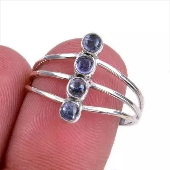 Натуральный драгоценный камень танзанит 925 пробы стерлинговое серебро ювелирное кольцо размер 9 M6W56