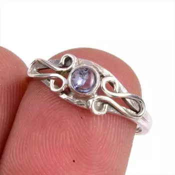 Натуральный драгоценный камень танзанит 925 пробы стерлинговое серебро ювелирное кольцо размер 5.5 h9z74