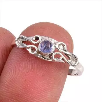 Натуральный драгоценный камень танзанит 925 пробы, ювелирное кольцо из стерлингового серебра, размер 9 r3k79