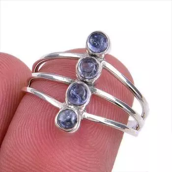 Натуральный драгоценный камень танзанит 925 пробы, ювелирное кольцо из стерлингового серебра, размер 7 s8t70