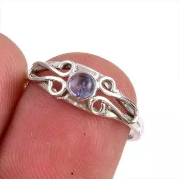 Натуральный драгоценный камень танзанит 925 пробы стерлинговое серебро ювелирное кольцо размер 5.5 P2m69