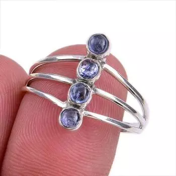 Натуральный драгоценный камень танзанит 925 пробы стерлинговое серебро ювелирное кольцо размер 9 E1M19