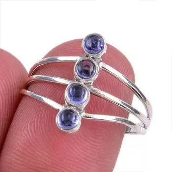 Натуральный драгоценный камень танзанит 925 пробы стерлинговое серебро ювелирное кольцо размер 9 d5L35