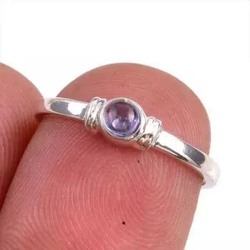 Натуральный драгоценный камень танзанит 925 пробы стерлинговое серебро ювелирное кольцо размер 5.5 e6H36