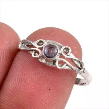 Натуральный драгоценный камень танзанит 925 пробы стерлинговое серебро ювелирное кольцо размер 8.5 j1z15
