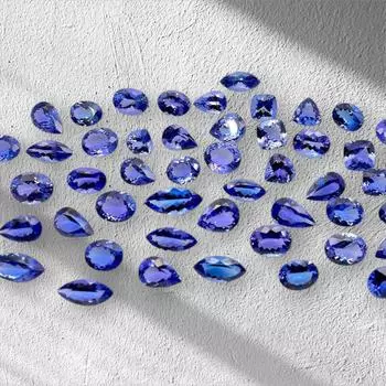 Натуральный драгоценный камень танзанит овальной огранки качества A+, россыпной камень танзанит, калиброванный размер россыпного драгоценного камня, лот танзанита, лот натуральных драгоценных камней. 3-5 mm oval size 3-5 pcs