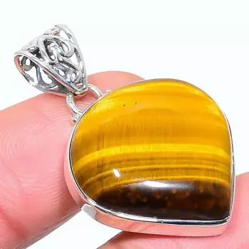 Натуральный драгоценный камень Тигровый глаз из стерлингового серебра 925 пробы, подарочная подвеска 1,50 дюйма g2g06