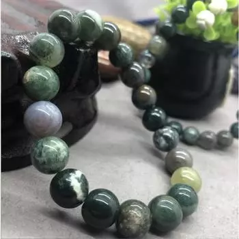 Натуральный драгоценный камень, женский и мужской индийский агатовый браслет-манжета с подвеской 6mm