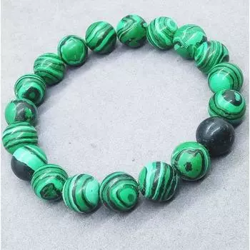 Натуральный драгоценный камень, женский и мужской малахитовый браслет-манжета-браслет 6MM