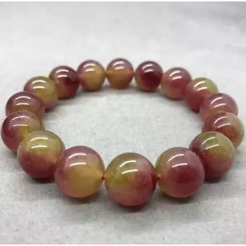Натуральный драгоценный камень, женский и мужской браслет с арбузом и турмалином, браслет-манжета 6mm