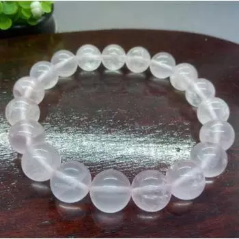 Натуральный драгоценный камень, женский и мужской браслет из розового кварца-манжеты 6MM