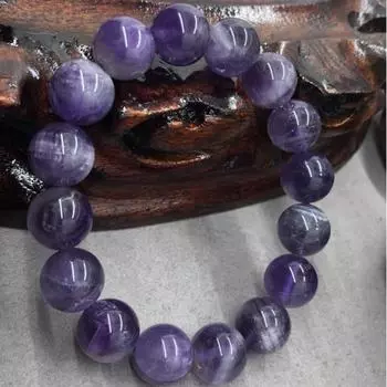 Натуральный драгоценный камень, женский и мужской браслет с аметистом в виде собачьего зуба, браслет-манжета с подвеской 6mm