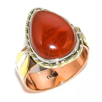 Натуральный двухцветный драгоценный камень Red River Jasper из твердого серебра 925 пробы S.9 K7q18