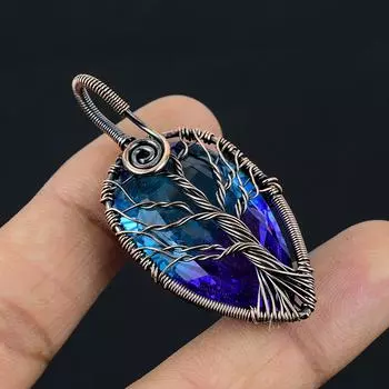 Натуральный двухцветный турмалин, драгоценный камень, медная проволока, подвеска 2,2 дюйма, z2v60