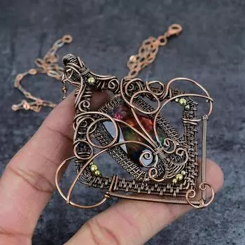 Натуральный двухцветный турмалин, медная проволока, подарочная ювелирная подвеска, 3,66 дюйма, f2g25