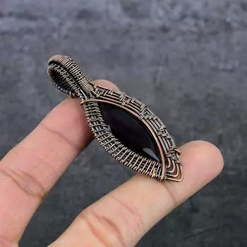 Натуральный дымчатый топаз, драгоценный камень, медная проволока, подарочная ювелирная подвеска 2,76 дюйма W2q62