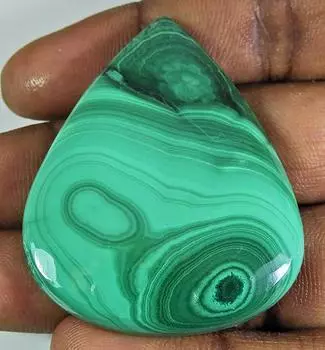 Натуральный фигурный зеленый малахит груша кабошон россыпью драгоценный камень 39X48X06 MM GK-19
