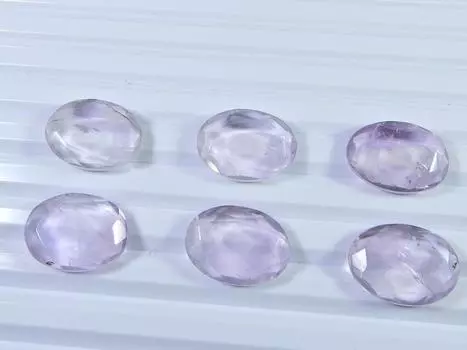 Натуральный фиолетовый аметист овальной огранки корона ограненный драгоценный камень россыпью 06 шт. лот RQ-950