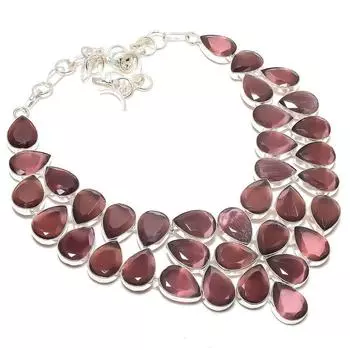 Натуральный фиолетовый камень Монализа 925 стерлинговое серебро ювелирное ожерелье 18 N2U36