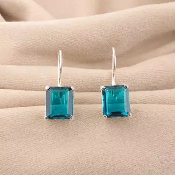 Натуральный голубой апатит драгоценный камень 925 проба серебро ювелирные изделия ручной работы серьги 1.06 EE-167-4