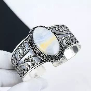 Натуральный голубой шилит драгоценный камень ручной работы из серебра 925 пробы, голубой шилит браслет, для жены, унисекс браслет, подарки для нее 6 синий