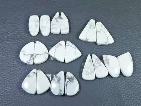 Натуральный говлит, пара из 09 микс кабошонов, драгоценные камни, лот 20-24 мм RQ-2810