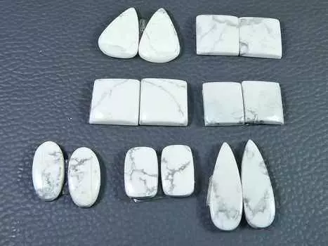 Натуральный говлит, пара из 7 шт., смешанный кабошон, драгоценные камни, лот 14–25 мм RQ-2811